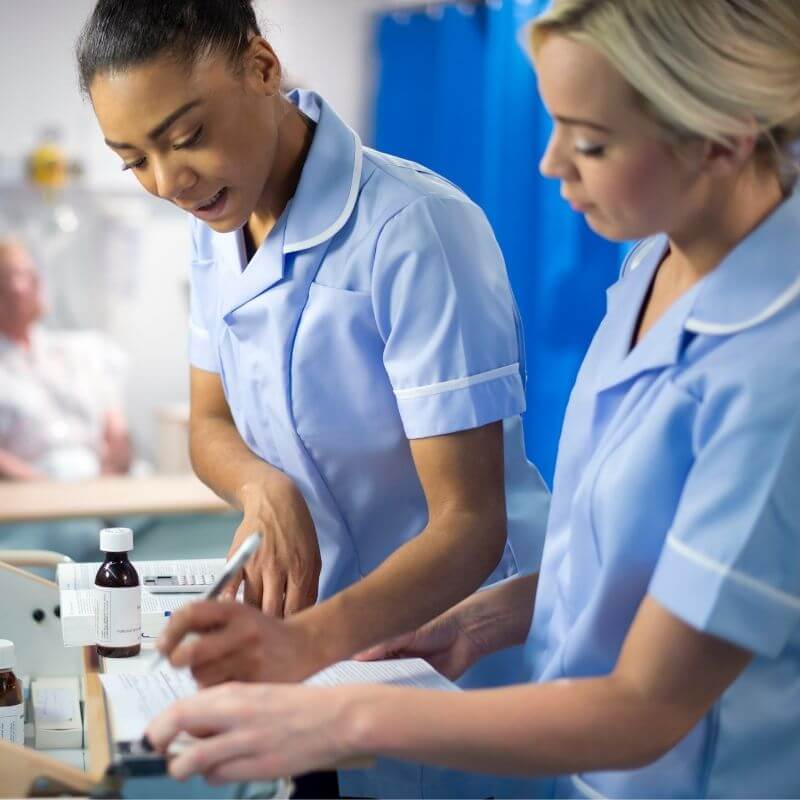 Medical staff taking notes