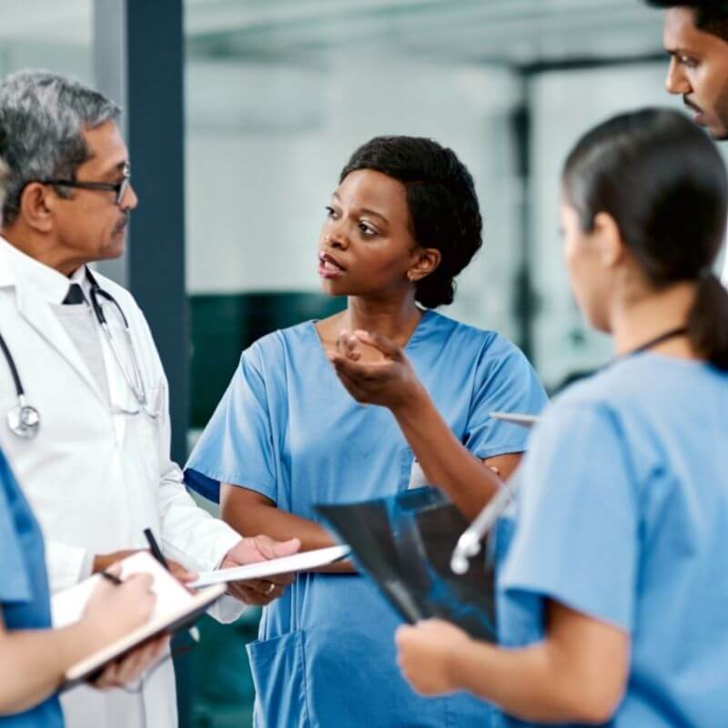 Doctors in consultation meeting