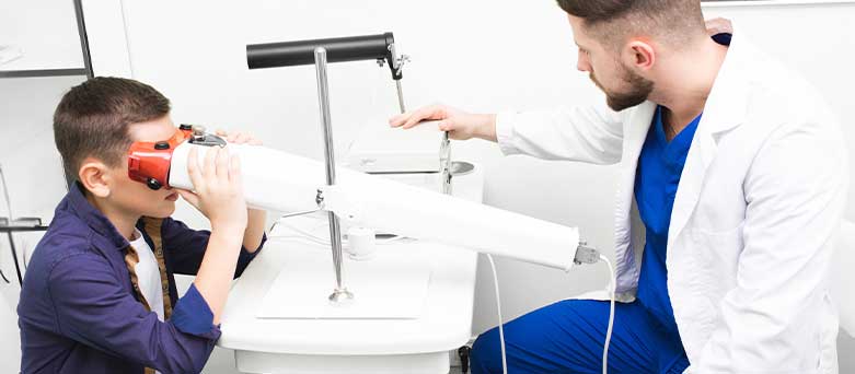Orthoptist at work