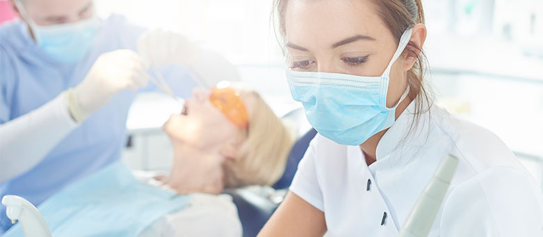 Dental nurse at work