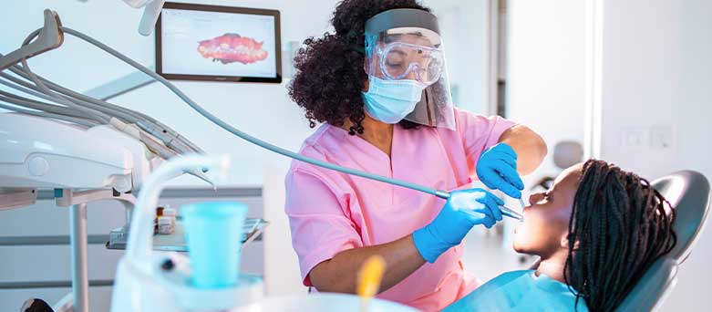 Dentist at work