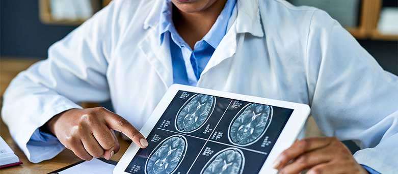 Neurologist working