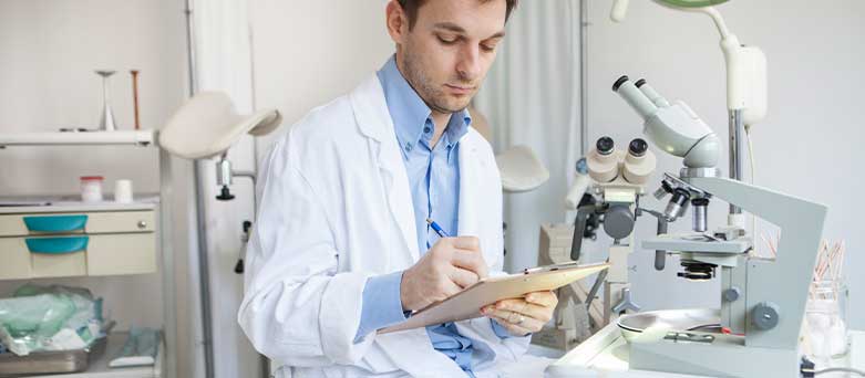 Urologist working