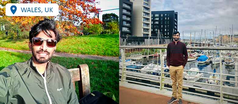 Person exploring Wales, UK