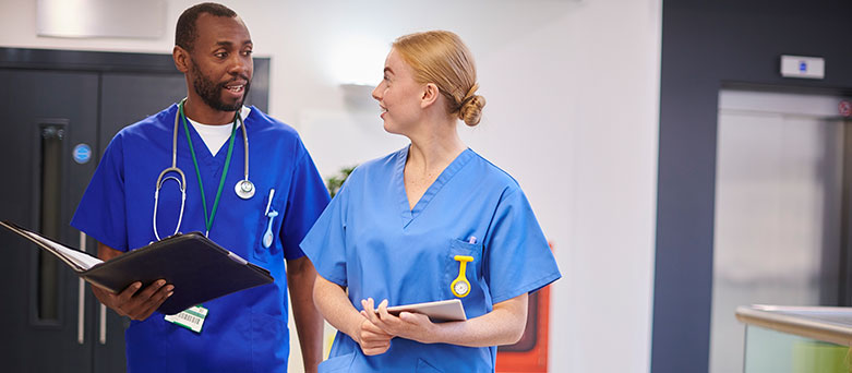 Two doctors in a hospital