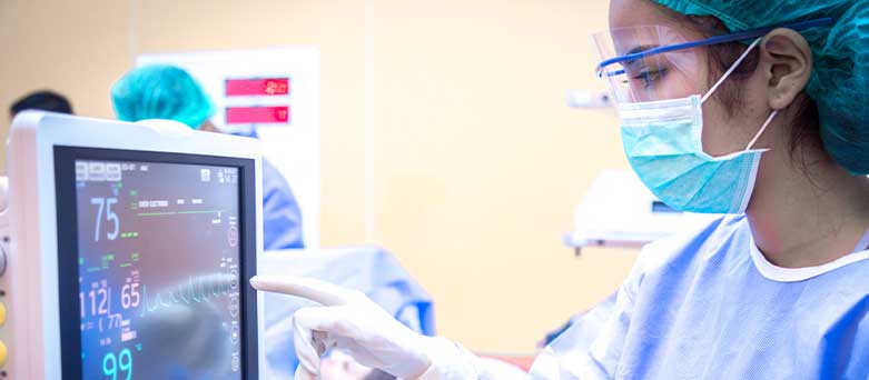 Nurse in an intensive care unit