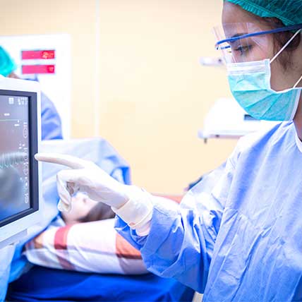 Nurse in an intensive care unit